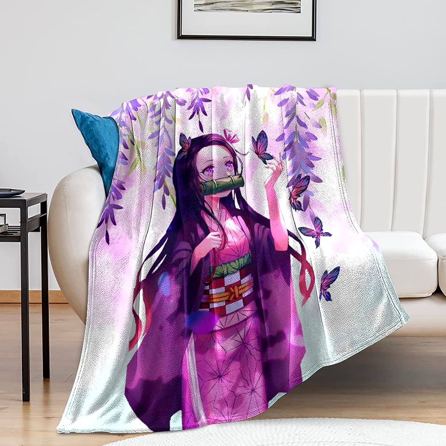 SPXUBZ Blanket, Under the Wisteria Flower Stand Beautiful Girl and  Butterfly Japanese Anime 50x40 Inch Blanket for Sofa, Bedroom, Recliner -  Walmart.com