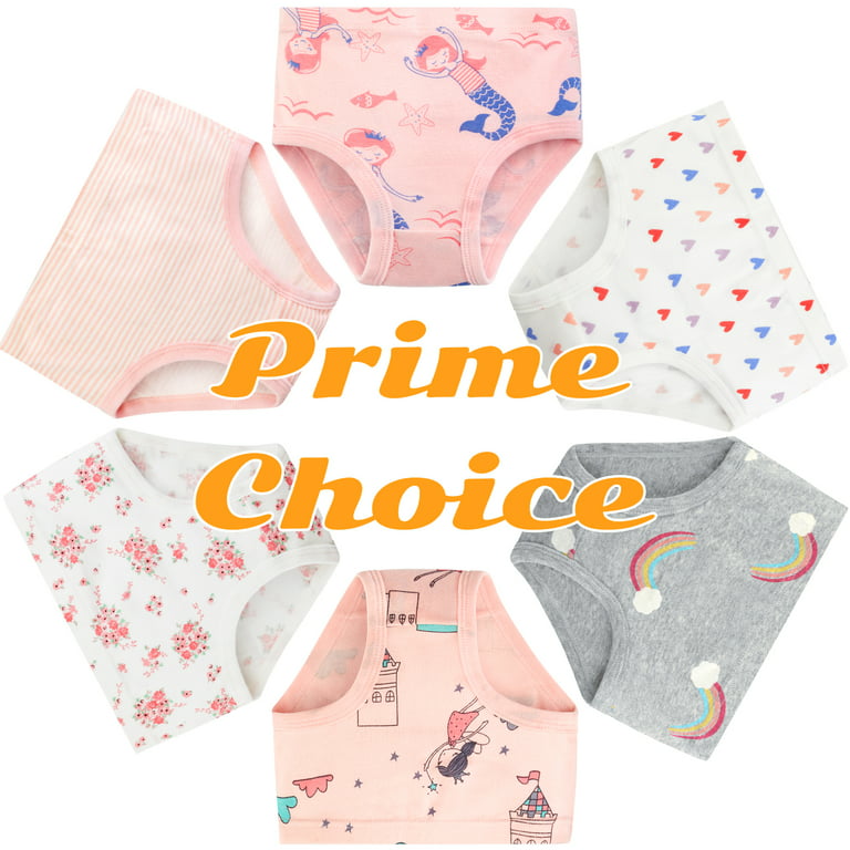 Jeccie Kids Baby Girls Lovely 100% Cotton Briefs, Soft Underwear 6