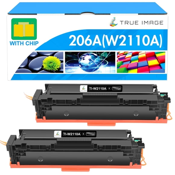 Cartucho de tóner TRUE IMAGE 206A W2110A negro, paquete de 2