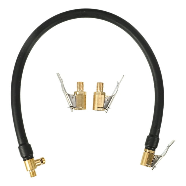 Unique Bargains 1 juego de manguera de extensión para inflador de vástago de válvula de neumático de 40 cm y 16 pulgadas con conector desinflable