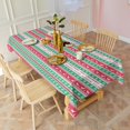 thumbnail image 3 of Red and Green Christmas Pattern Rectangle Tablecloth 60"x102",Waterproof Polyester Rectangle Table Cloth, Wipeable Spillproof Polyester Tablecloth for Dining, Camping, Indoor and Outdoor, 3 of 6