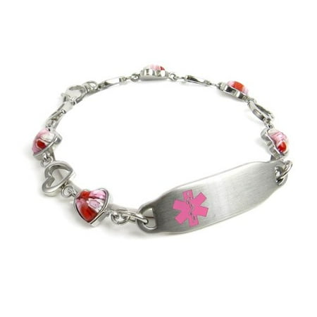 Myiddr Bariatric Surgery Medical Alert Bracelet Pink Millefiori Myiddr Bariatric Surgery Medical Alert Bracelet Pink Millefiori Gl Hearts