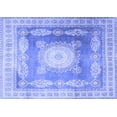 thumbnail image 1 of Ahgly Company Machine Washable Indoor Rectangle Medallion Blue Traditional Area Rugs, 7' x 9', 1 of 4