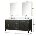 thumbnail image 5 of Laurel 72 in W Black Oak Double Vanity, Carrara Marble Top, Faucet Set, & 34 in Mirrors, 5 of 9