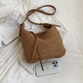 thumbnail image 3 of Crossbody Bag Handmade Commute Bag Paper Rope Casual Simple Elegant Female Purse, 3 of 10