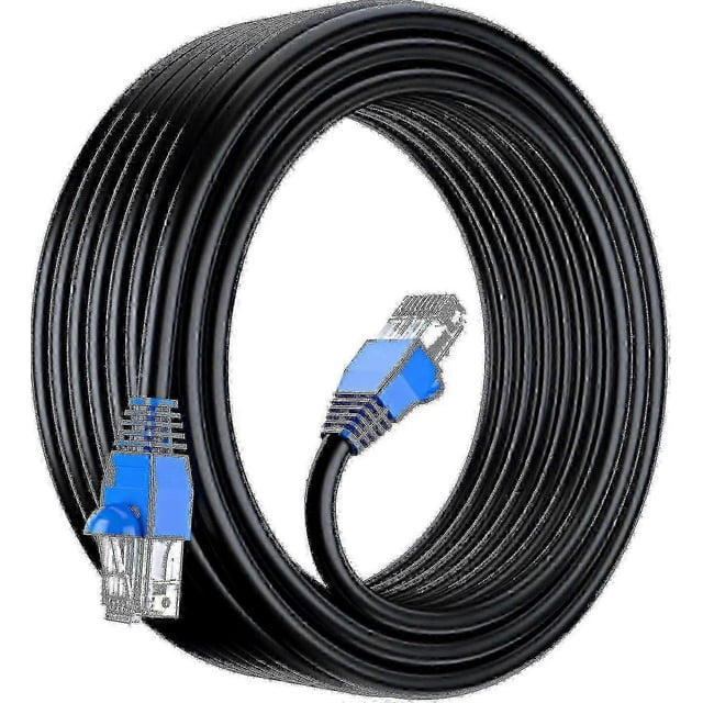 50m Cat6 Outdoor Waterproof Direct Burial Ethernet Network Cable - Utp - Cca - 550 Mhz - Black 50 Meter