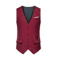 thumbnail image 2 of Vest Top Qiggri Men Solid Fashion Retro Have Pockets-Breasted V-Neck Tanks Blouse Mens Suit Vest, 2 of 9