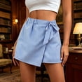 thumbnail image 3 of Nmnitkp Skirts for Women Striped Tie-Wrap Skort, Elastic High Waist Casual Wrap Shorts, Lightweight Summer Skirt for Beach, Vacation & Daily WearBlue,S, 3 of 6
