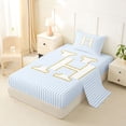 thumbnail image 2 of Erosebridal Gold H Letter Twin Sheet Sets for Girl, Abstract Lines Bedding, 3pcs, 2 of 5