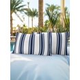 thumbnail image 4 of Outdoor Pillows Waterproof, Navy Blue Striped Throw Pillows with Inserts Included, Farmhouse Vertical Stripes Indoor Outdoor Decorative Lumbar Pillow for Bed/Couch/Patio 12"x20", 2Pcs, 4 of 8
