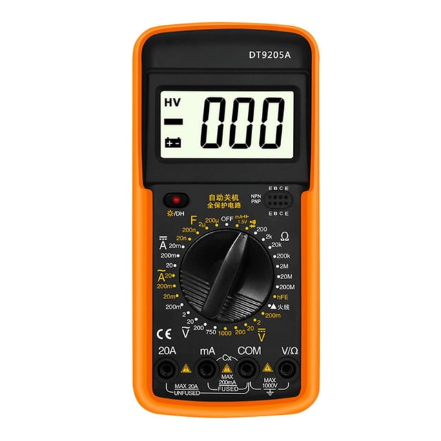 yeacher DT9502A Digital Multimeter with LCD Display, AC/DC Voltage Current Tester, Resistance Capacitance Transistor Analyzer, NCV Detection, Compact Handheld Design, Energy Efficient, No Battery