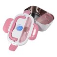 thumbnail image 4 of Food Heating Box, 1.5L Portable Electric Food Heating Warmer Lunch Bento Box Home Office School Use Hot 110‑220V,Stainless Steel Lunch Box, 4 of 4