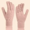 thumbnail image 2 of ManxiVoo Winter Touchscreen Gloves for Women Thermal Lined Full Finger Knitted Hand Warmers for Cold Weather Pink, 2 of 7