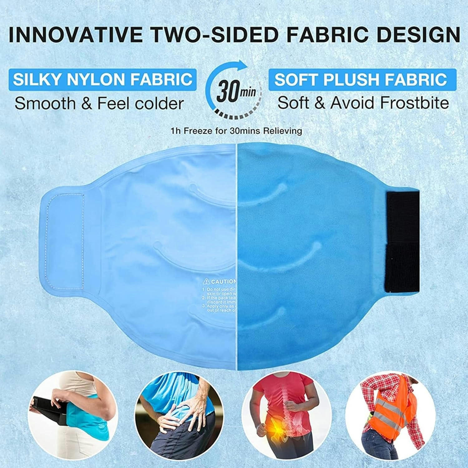 GXCZ Ice Pack for Back Pain Relief, Reusable Gel Back Ice Pack with Dual Straps, Cold Compress Therapy for Waist Lumbar Injuries Sciatic Nerve Herniated or Degenerative Disc Coccyx Tailbone Pain