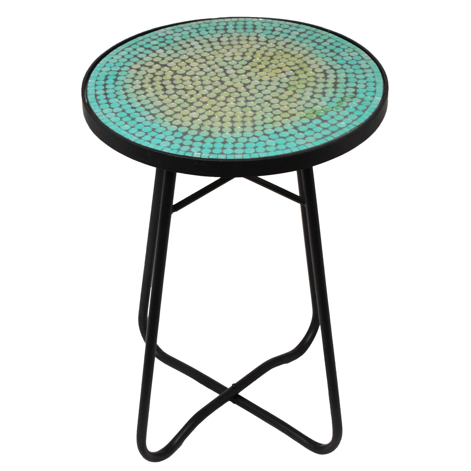 Urban Designs Mosaic Turquoise Round Accent Table