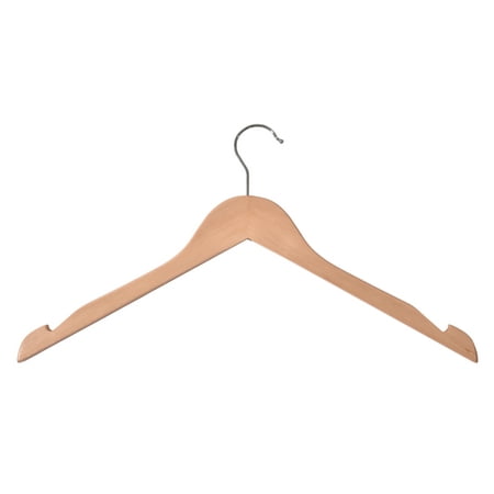 - Wood Shirt Hangers - Natural Finish (10-Pack)