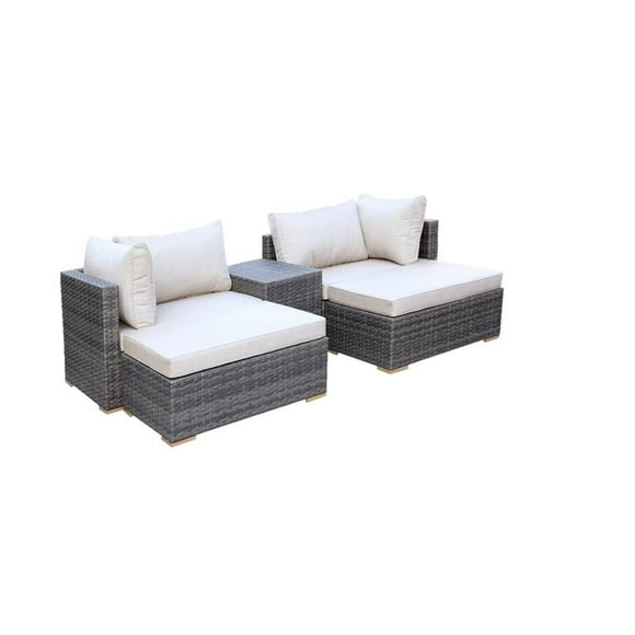 Ensemble de sièges de patio modulaire All-Space 5 pièces - Frêne