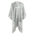 thumbnail image 2 of HAJWOH Women Shimmer Shawl Wrap With Fringe Lightweight Sparkly Poncho Evening Cape Poncho Party Dress Styling, Lightweight Scarf, 2 of 4