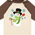 thumbnail image 4 of Inktastic Christmas Snowman in Top Hat with Candy Cane Boys or Girls Long Sleeve Baby Bodysuit, 4 of 5