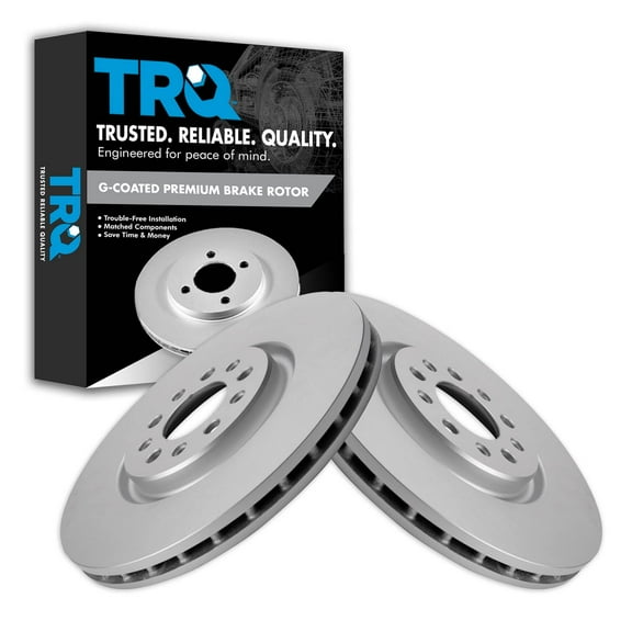 TRQ Front Brake Rotors Set Vented Premium G-Coated Fits Select 2015-2017 Chrysler 200 2014-2021 Jeep Cherokee