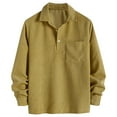 thumbnail image 1 of Ceisia Men Casual Color Block Half Zipper Lapel Pullover Long Sleeve Gift Fashion Daily Outdoor Athletic Casualwear Top, 1 of 7