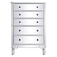 thumbnail image 3 of Pemberly Row 33" Metal and MDF Mirrored 5-Drawer Chest in Antique White, 3 of 8