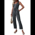 thumbnail image 2 of Elegantes de Verano para Mujer, Sin Mangas, con Cuello en U, Informales, de Pierna y Pantalones Largos 2025, Gris Oscuro, Talla L, 2 of 9