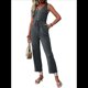 thumbnail image 2 of Elegantes de Verano para Mujer, Sin Mangas, con Cuello en U, Informales, de Pierna y Pantalones Largos 2025, Gris Oscuro, Talla L, 2 of 9