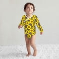 thumbnail image 4 of Cotton Baby Onsies, yellow sunflowers brown print Unisex Newborn Baby Long Sleeve Bodysuit Infant Outfit Toddler Baby Boy Clothes for Boys Girls, 4 of 7