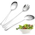 thumbnail image 4 of Injueey Juego de servidor de ensalada elegante y funcional plateado de 3 piezas con cucharas y tenedores de acero inoxidable clásicos Mostrada, 4 of 6