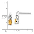 thumbnail image 2 of 14k White Gold Citrine Diamond Earrings - .01 dwt .35 cwt - Measures 12x3mm Wide, 2 of 2