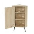 thumbnail image 3 of Toauuo Corner Cabinet with Rattan Doors - Freestanding Corner Table & Shelf Stand for Small Spaces, Living Room, Kitchen & Bedroom, 3 of 26
