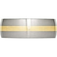 thumbnail image 3 of Stainless Steel/14K Steel With 14K Yellow Inlay Brushed 8mm Band (Size 12.5) Made In China sr1-12.5, 3 of 5