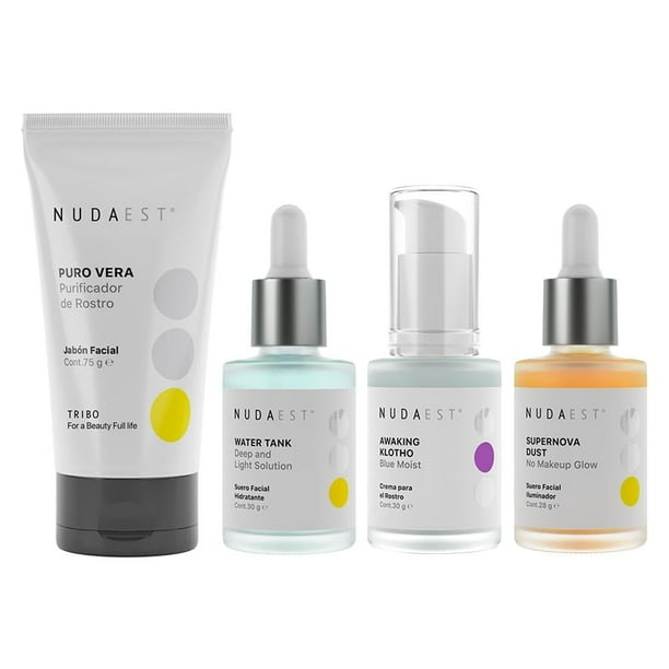 Set tratamiento para equilibrar piel grasa y mixta - ácido hialurónico con suero iluminador Nuda Est Nuda Est Equilibrio y Luminosidad