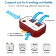 thumbnail image 2 of 220V to 110V Converter Travel Adapter: FOVAL International Power Converter with [18W PD USB-C] 3 USB Ports 2 AC Outlets Voltage Converter US to Europe UK AU US Italy Worldwide Plug Power Adapter Red, 2 of 9