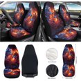 thumbnail image 2 of Jeiento Galaxy Wolf 12 Pack Car Seat Covers Full Set with Steering Wheel Cover Safe Belt Pads Armrest Pad Coasters Trash Can Rear View Mirror Cover Keychain Air Vent Storage Bag for Sedan Red Blue, 2 of 7