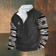 thumbnail image 2 of Nfhtoj Men's Western Aztec Sweatshirts Ethnic Print Graphic Patchwork Hoodies 1/4 Zip Up Slim Casual Pullover Tops Western Country Jackets for Men, 2 of 3