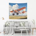 thumbnail image 2 of WOBOGO Orange Airplane Tapestry 60×40in Home Living Room Bedroom Wall Hanging Ornaments, 2 of 10