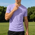 thumbnail image 6 of Ovzne Men's Big & Tall Round Neck Short Sleeve Athletic Basi T-Shirts Breathable Casual Summer Stretchy Activewear Tops S-3XL Multiple Colors, 6 of 10