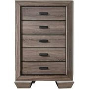 Kings Brand Furniture - Kerry Wood 5-Drawer Chest, Brown