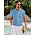 thumbnail image 2 of COOFANDY Men's Knit Polo Shirts Short Sleeve Vintage Polo Shirt Textured Polo T Shirt Classic Golf Shirt, 2 of 6