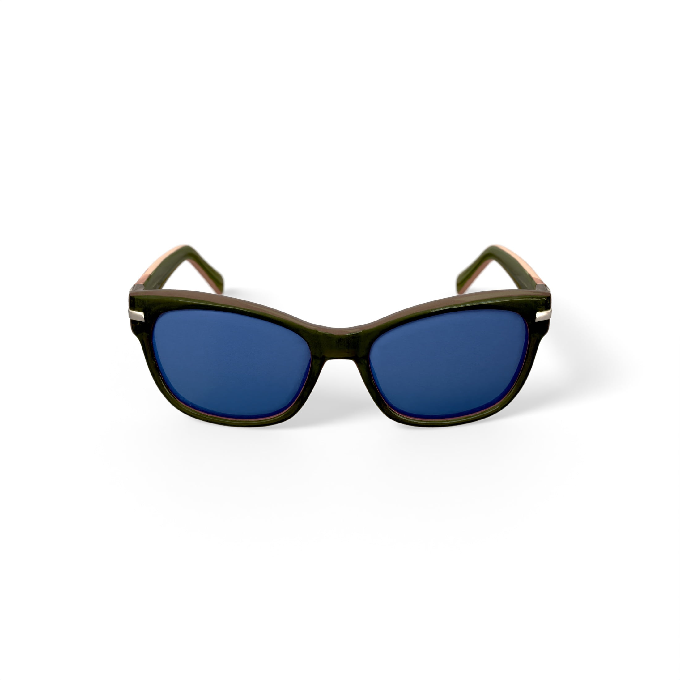 FLOWER Women's Rx'able Fashion Sunglasses, FLR1002 - Holly, Green/Pink, 56-18-135, with Case