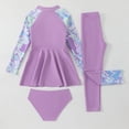 thumbnail image 7 of HCNTES Kids Girls Muslim Swimsuit Long Sleeve Butterfly Flower Printed Islamic Swimwear Burkini Full Cover Cap Top Pants 3PCS Modest Bathing Suit(Purple,12-13 Years), 7 of 7