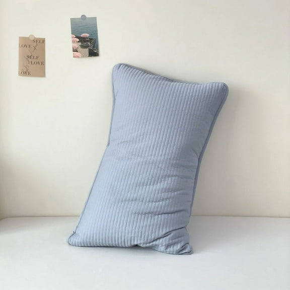 Namzi 1Pcs Cotton solid color padded pillowcase Simple is not simple, high quality cotton pillowcase, let sleep more at ease 18.9x29.13inch(blue)