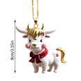 thumbnail image 3 of Christmas Bull Acrylic Ornament Hanging Pendant Christmas Tree Decoration White Bull Ornament Backpack Pendant Charm Wall Decor, 3 of 5
