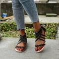 thumbnail image 1 of Lishi Comfy Open Toe Women's Flat Sandals - Solid Color, Zipper Closure, 1 of 5
