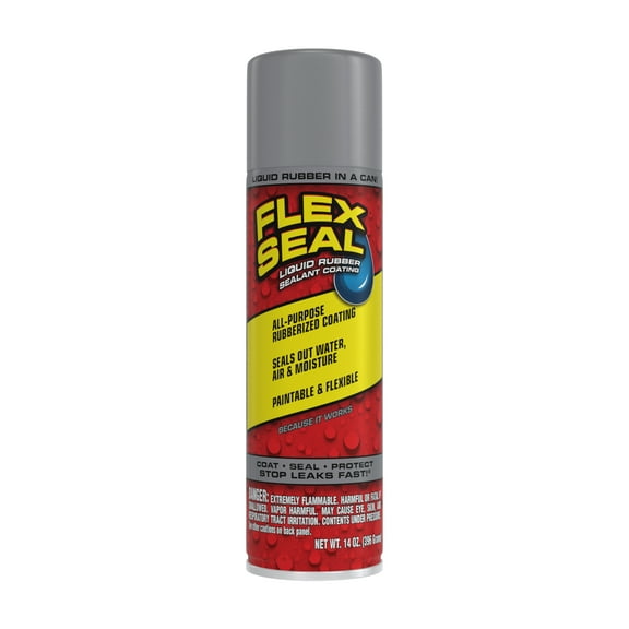 Flex Seal Aerosol Liquid Rubber Sealant Coating, 14 oz, Gray