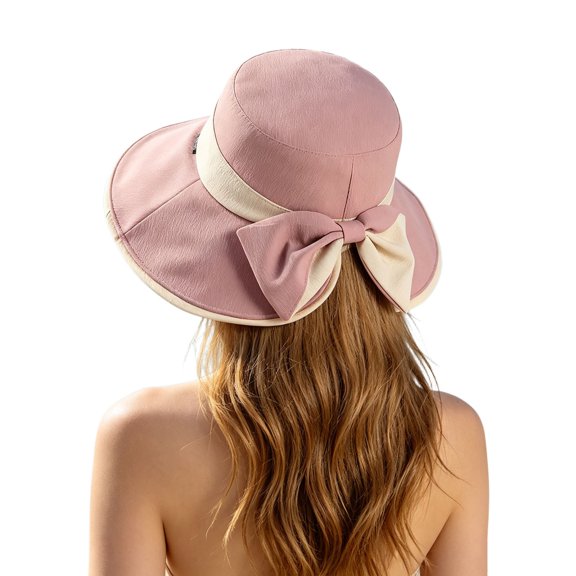 Yuanlong Womens Bucket Hats Knot Split Brim Hat Elegant Casual Daily Wear Summer Travel Style Sun Hat