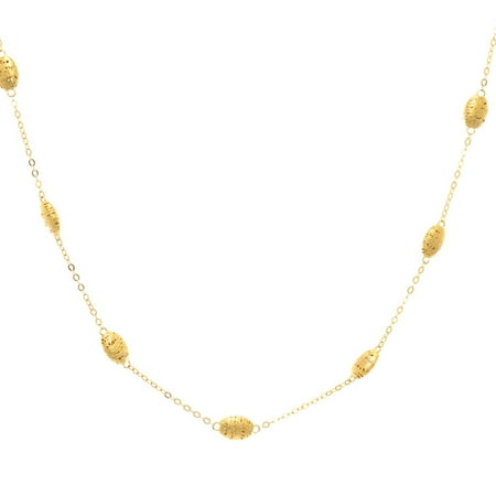 14 Karat Yellow Gold Station Necklace, 18 Inches