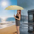 thumbnail image 5 of Unique Bargains 1 Pcs Compact Umbrella 5-Fold Umbrella Mint Green Milk Coffee Color, 5 of 6